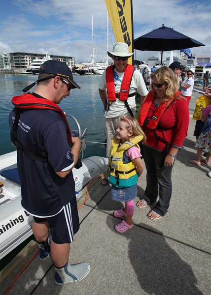 Padfield family at the Boat Show: Paul, Morag and Holly